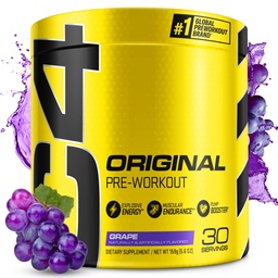 Cellucor C4 Original pré-treino em pó Uva Açúcar Free Pré-treino Energia para homens e mulheres 150mg Cafeína + Beta Alanine + Creatina - 30 Servings (Packaging May Vary)