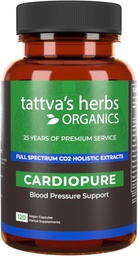 Herbs Cardiopure Herbal Ayurvedic Supplement, Ashwagandha, Rauwolfia, & Arjuna Full Spectrum Co2 Extracts, Veggie Cápsulas, 120 Contagem