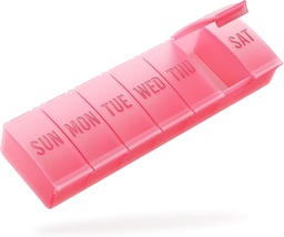 Barhon Pill Organizador Grande, Medicina Semanal Organizadores de comprimidos, Caixa de pílulas de 7 dias caso de viagem para Big Vitamina Suplementos óleo de peixe, Vermelho