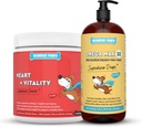 WONDER PAWS Heart + Vitality Superhero Chews Plus Omega Max Fish Oil - para cães coração saúde, pele e cuidados conjunto & Imune Suporte - coração + Vitalidade 90 Chews - Omega Max 16 Ounces