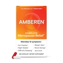 Amberen menopausa suplemento para as mulheres, 180 cápsulas, clinicamente comprovadas, ajuda a apoiar equilíbrio hormonal, ajuda a aliviar 12 sintomas de menopausa: flashes quentes, suores noturnos, balanços de humor e mais