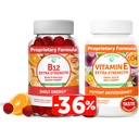 Pacote de Vitamina B12 e Vitamina E Gummies Lunakai - 3000 mcg Gummies para Adultos Suporte Energético e Saúde Óssea - 250 mg 1000 iu Natural VIT E Plus C Supplements