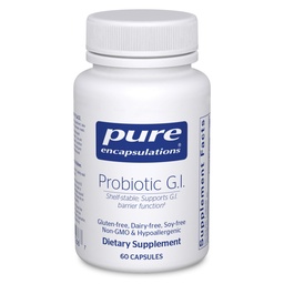 Encapsulamentos puros Probiótico G.I. - Prateleira Probiótico estável para a saúde intestinal e suporte gastrointestinal - com Lactobacillus & Bifidobacterium - 60 Cápsulas