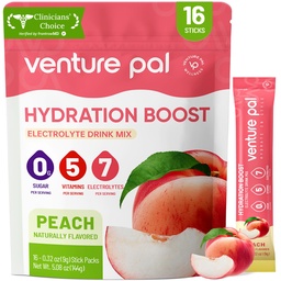 Venture Pal Sugar Free Electrolyte Powder Packets - Liquid Daily IV Hydration Packets □ Eletrolytes Drink Misture with 5 Vitaminas & 7 Eletrolytes □ Keto Friendly