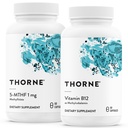 THORNE - Pacote 5-MTHF e vitamina B12 - Suporte cardiovascular e nervoso - 60 Servings