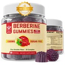 Berberine Suplemento 1500mg com fibra solúvel, B1, B3 & B6, sem açúcar Berberine HCL Gummies, alta biodisponibilidade AMPK Activtor para Mętâbõlism equilibrado, Digestivo diário & corpo Mânâgęmęnt, 60 Cts
