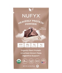 NUFYX® • Heavenly Protein® Powder • Melhor 100% Orgânica do mundo Ervilhas crescidas americana • Vegan • Gluten Free • Baixo carboidrato (Sonhos Chocolate, Packet)