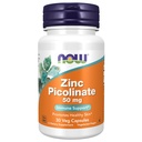 NOW Foods Supplements, Zinc Picolinate 50 mg, Suporta Funções de Enzima*, Imune Support*, 30 Veg Cápsulas