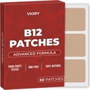 VIORY B12 Patches (Pacote de 60) - 100% Natural Patch para Mulheres e Homens - Firme, Energia, Foco e Suporte Corporal - Fórmula melhorada