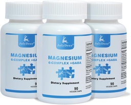 3 Garrafas Complexo de Magnésio Sixfold 350mg de Glicinato de Magnésio, Malato, Citrato, Taurina, Óxido, L-treonato para Músculos,Nerves, & Energia, GABA Suporte ao Sono