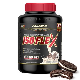 ALLMAX Nutrition - ISOFLEX Whey Protein Powder, Whey Protein Isolate, 27g Protein, cookies e creme, 5 libras