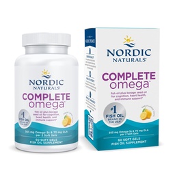 Nórdico Naturals Completo Omega, limão sabor - 60 Gels macios - 565 mg Omega-3 - EPA & DHA com adicionado GLA - Pele saudável, cognitiva, humor positivo - Não-GMO - 30 Servings