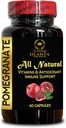Extrato de Romã - Cápsulas de Romã Natural para Apoio Conjunto e Pré- Treino para Homens e Mulheres, Itra alta Absorção, Suplemento Alimentar - 1 Frasco 60 Cápsulas