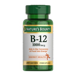 Vitamina B12 da recompensa da natureza 1000 mcg Suplementos, Suporta Metabolismo de Energia, 200 Ct