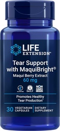 Suporte de Lágrima de Extensão de Vida com MaquiBright®, 60 mg, Extrato de Berry Maqui para Olhos Secos, Suporta Saúde dos Olhos, Incentiva a Produção de Lágrimas, Sem Glúten, Não-GMO, 1 Diário, Vegetariano, 30 Cápsulas