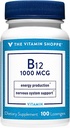 A Vitamina Shoppe Vitamina B12 1.000mcg - Suporta Produção de Energia, Uma vez Suplemento Dietário Diário - Vitamina B-12 (As Cyanocobalamina), Gluten & Dairy Free (100 Lozenges)
