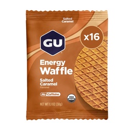 GU Energy Stroopwafel Salty's Caramel Sports Nutrition Waffle, Caffeine-Free, and Kosher laticínios, On-the-Go Energy for Any Workout, 16 Count