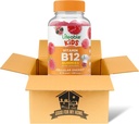 Pacote de pastilhas de vitamina B12. Inclui uma garrafa 90 quilates Vitamina B12 Gummies. Suplemento dietético, sem glúten, não Gmo, e mastigável B12 chicletes vitaminas. Vem com um bom para a minha caixa de casa!
