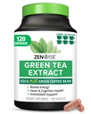 Zenwise Health Green Tea Extract Cápsulas para Homens e Mulheres - Suplemento EGCG com Verde Coffee Bean Extract Boosts Energia e Memória - Suporte imunológico para a pele, Cérebro e Saúde do Coração - Vegan - 120 Contagem