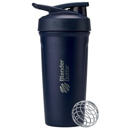 BlenderBottle Sport garrafa de shaker de aço inoxidável isolado com fio Whisk, 24-ounce, Marinha – Protein Shakes & Hydration para atletas e fitness entusiastas, fácil de misturar, mantém bebidas frias, tampa bloqueável