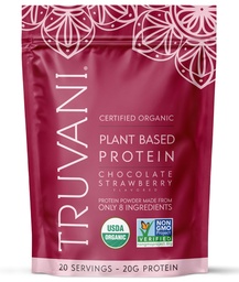 Truvani Vegan proteína de ervilha em pó, chocolate morango, 20g de proteína baseada vegetal orgânica, 20 Servings, Keto, Gluten & Dairy Free, baixo carboidrato, não adicionado de açúcar