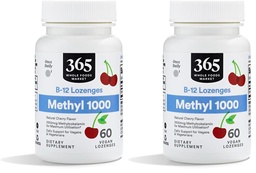 Mercado inteiro de alimentos, metil B-12 Lozenges 1000mcg, sabor de cereja, 60 ct (Pacote de 2)
