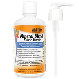 Minerais da Terra Vital Fulvic Humic Minerais Mistura Líquido com Bomba – Suplemento de Ácido Fulvico com 70+ Minerais Trace, Eletrólitos para Recuperação, Equilíbrio & Energia, 32 Oz