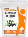 BulkSuplementos.com Extrato de folha de azeitona em pó - Suplemento de ervas, Fonte antioxidante, Folha de azeitona em pó - sem glúten, 750mg por serviço, 100g (3,5 oz) (Pack of 1)