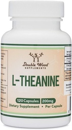 L-Theanina 200mg Dupla Força - Suporta Saúde Resposta ao Sono e Relaxação - 120 Cápsulas (Terceiro partido testado, Gluten Free, Vegan) por Double Wood