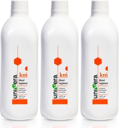 Univera KM Mineral Supplement (Suplemento Mineral Univera KM) Fórmula original de Karl Jurak Rico em Potássio e Vitaminas Estabiliza o Balanço de pH Suporta Digestão + Absorção de Nutrientes