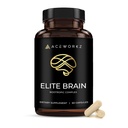 Elite Cérebro - Suplemento Nootrópico para Foco, Memória e Clareza Mental – Energia Natural Livre de Cafeína com Mane Leão, Complexo L-Teanina e Vitamina B (60 Cápsulas)