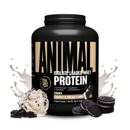 Whey Animal Isolate Protein Powder - Carregado para Pré e Pós Treino Muscle Builder e Recuperação com Enzimas Digestivas para Homens e Mulheres - 25g Proteína, Grande Gosto, Baixo Açúcar - Cookies & Creme 4 lbs