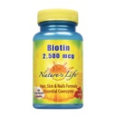 Vida da natureza Biotina 2500mcg □ Cabelo saudável, pele, unhas e metabolismo Suporte □ Não-GMO 100 cápsulas vegetais