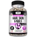 Kaya Naturals Hair Skin Nail Cápsulas com Biotina - Vitaminas de cabelo e pele, Vitamina D B-12 A Apoio ácido fólico, Suplemento de vitamina de suporte de cabelo para unhas de pele de cabelo - 30 cápsulas de contagem