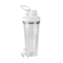 Shaker de proteína Takeya - BPA-free garrafa de plástico Shaker com tampa de ponta de prova de vazamento - Shaker de transporte fácil para ginásio e mais - Shaker de lava-louças seguro reutilizável com tampa de ponta - 24 oz, Nuvem Branco