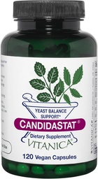 Vitanica Candidastat, Suplemento e suporte do saldo de levedura, Vegan, 120 Cápsulas