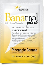 Banatrol® Antidiarreia Natural com Prebióticos, Alívio de Diarréia Crônica, IBS, Diarréia Recorrente, Alimentos Médicos Clinicamente Suportados, Não Constipantes, 25 Servos (Pineapple)