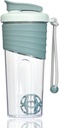Protein Shaker Garrafa 24 onças – Teal Transparent Tritan com escala de medição, Silicone Grip & Teal Shaker Ball – Perfeito para batidos, smoothies e suplementos de proteínas