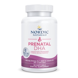Naturals nórdicos DHA pré-natal, sem sabor - 90 géis macios - 830 mg Omega-3 + 400 UI Vitamina D3 - Suporta o desenvolvimento do cérebro em bebês durante a gravidez e aleitamento - Não-GMO - 45 serviços