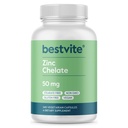 BESTVITE Quelato de zinco 50mg (240 Cápsulas vegetarianas) - Sem Stearates - Sem Fosfato de Dicálcio - Vegan - Não OGM - Glúten Grátis