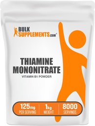 BulkSupplements.com Mononitrato de tiamina em pó - Vitamina B1 em pó, Suplemento de tiamina B1 - Vitaminas B1 sem glúten, 125mg por serviço, 5kg (11 lbs) (Pacote de 5)