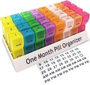 Monthly Pill Organizer 2 vezes por dia, 30 dia um mês caixa de pílulas AM / PM, Semanly Pill Holder caso para vitaminas, óleo de peixe, suplementos e medicação