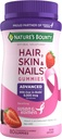 Soluções otimizadas da recompensa da natureza Cabelo avançado, pele, unhas, 2X Biotin, 80 gomas de morango, 40 Total Servings