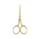 LIVINGO Tesoura de cabelo de nariz profissional, pontas redondas de aço inoxidável multiusos Lâmina reta, sobrancelhas de barba de cabelo facial Ear Trimming Beauty Grooming Tool para homens e mulheres, 3,5” Ouro