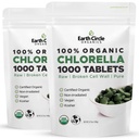 Comprimidos de chlorela orgânica 1.000 contagem . Alta potência Superalimentos . Pílulas de clorofila 100% puro verde Algas .. Parede celular quebrada para Max Absorção .. Vegan, Kosher, Não-GMO .. 4 tabs por dia (2-Pack)
