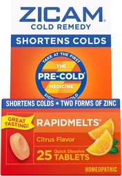 Zicam Cold Remedy Zinc Rapidmelts, Citrus Flavor, 25 Count (Pacote de 2)