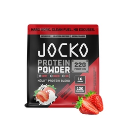 Jocko Fuel Mölk Whey Protein Powder 22g Low Sugar Monk Fruit Blend - Músculo recuperação e crescimento, embalagem Maio Vary (27 Servings, Strawberry Milkshake)