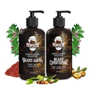 Perfecto Beard Wash & Beard Conditioner Conjunto com Óleos de Argan e Jojoba - Fortalece e suaviza - Natural Sandalwood Scent