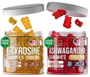 L-Tyrosine Gummies + Ashwagandha Gummies - Suplemento L Tyrosine e Suplementos Ashwagandha Bundle - Ashwaganda, L-Tyrosine para Crianças e Adultos - 60 Ashwa Gummies, 60 L-Tyrosine Focus Gummies