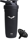 Smartshake DC COMICS Reforce garrafa Shaker de proteína de aço inoxidável 900 ml - 30 oz - Lida de parafuso à prova de vazamento - BPA Free - Unisex - Não isolado - Batman